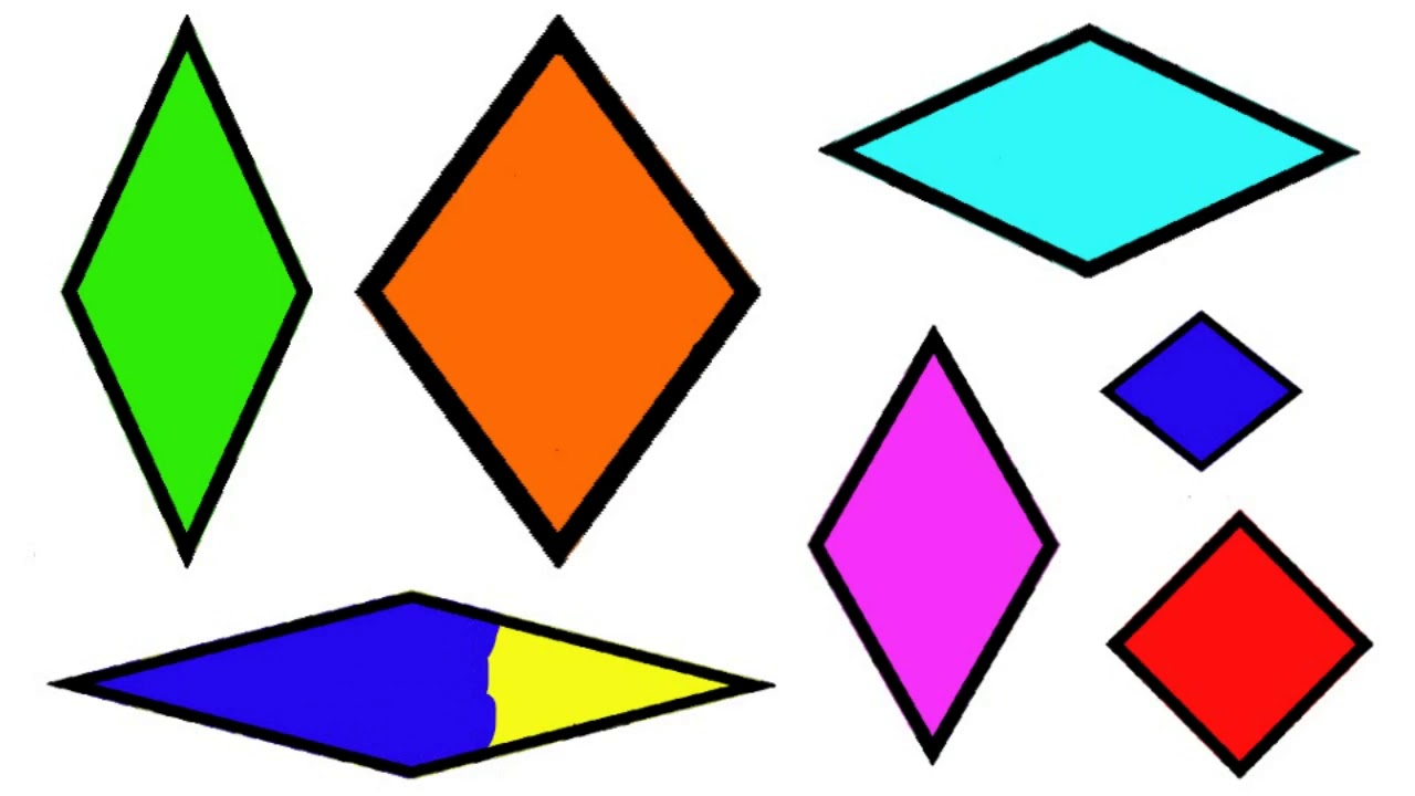 Pintar y colorear rombos. Coloring diamonds for kids. - YouTube