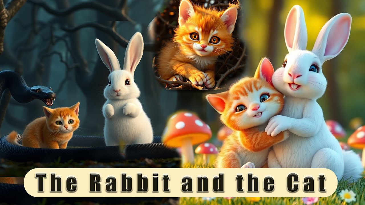 An Unlikely Friendship: The Rabbit and the Cat's Forest Adventure - YouTube