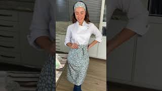 Avental Cintura Meia Saia - Margaridas Verde - Uniblu