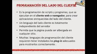Programacion del lado del servidor parte 28 Programacion del Lado del Cliente parte 1