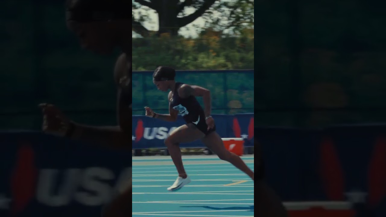 No introduction need 🫡 Sha'Carri Richardson is back on the line in the women's 100m 🇺🇸 #usatf #track