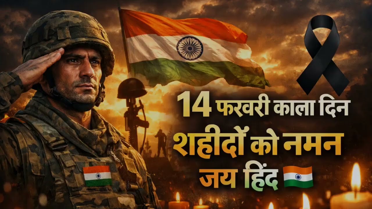 14 फरवरी 🖤 शाहिद जवानों को श्रद्धांजलि Black Day 🇮🇳🫡#like #subscribe 🙏