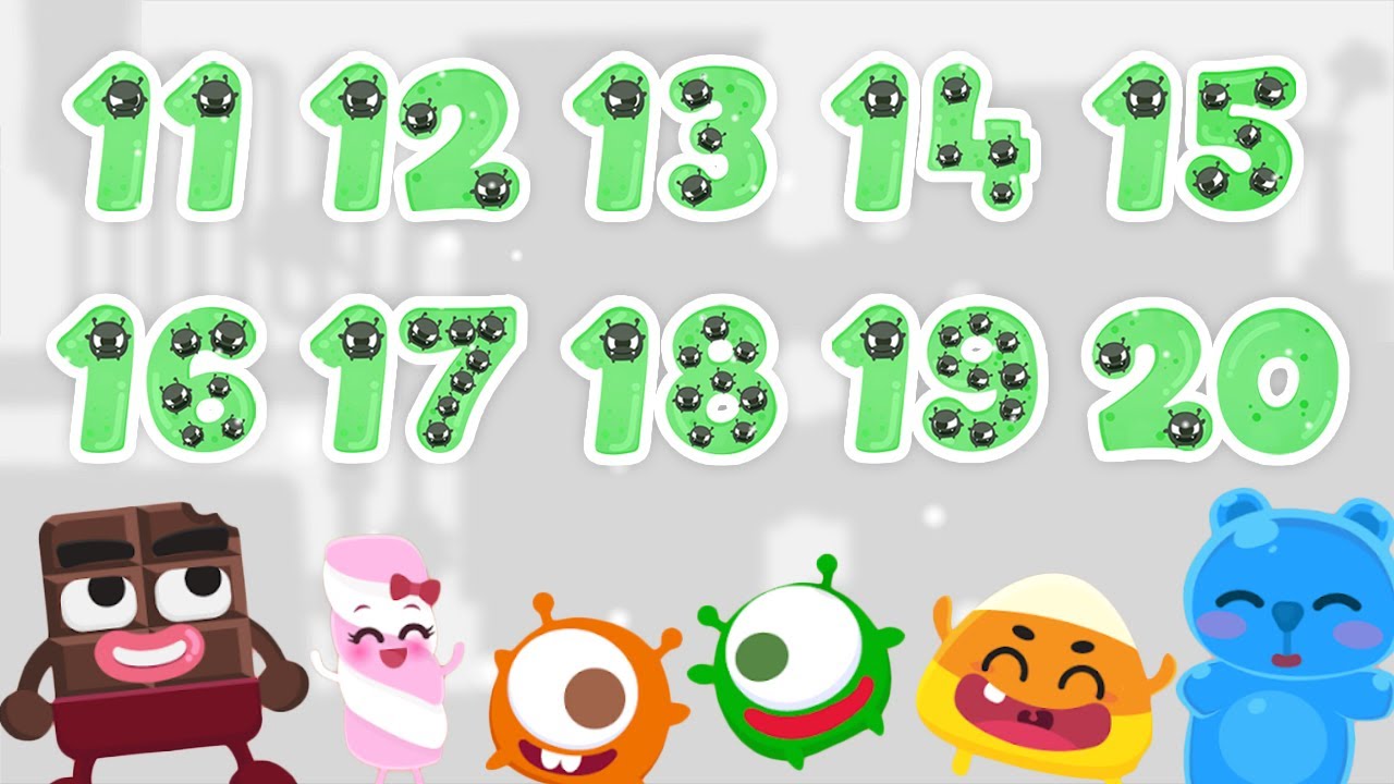 CandyBots 123 Numbers - Learn to Count Numbers from 11 to 20 in English | CandyBots Games