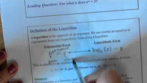 Week 4: Definition of Logarithm