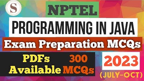 Programming in Java|| NPTEL Exam Preparation PDFs 2023||NPTEL||#SKumarEdu