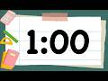 1 Minute Cute Back to School Math Timer (Fun Bells Alarm at End, No Music)