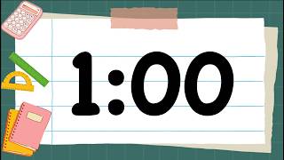 1 Minute Cute Back to School Math Timer (Fun Bells Alarm at End, No Music)