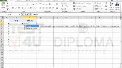 In cells B2:B10 insert random numbers between 0 and 1 using the RANDBETWEEN function.  In cells...