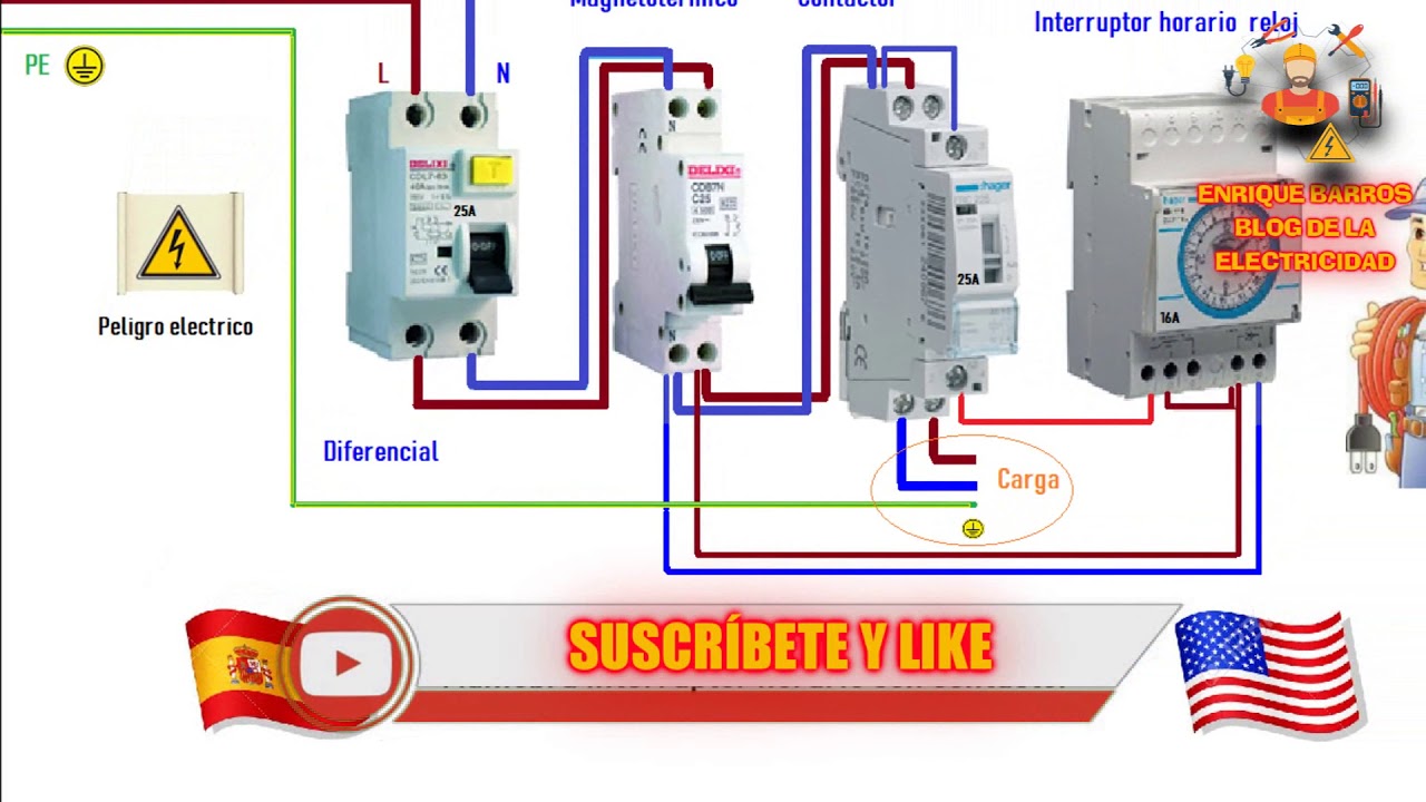 CÓMO INSTALAR INTERRUPTOR HORARIO Y CONTACTOR FINDER 