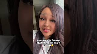 Nevaeh gives Chriseans Bible pillows to the dogs!!! #chriseanrock #blueface #fyp #bible #christian 