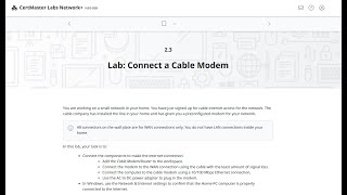 Aula 2.3 Lab: Connect a Cable Modem Passo a Passo - Internet a Cabo (CompTIA)