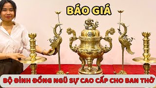 Báo Giá Bộ Đỉnh Ngũ Sự Đồng Vàng Mộc Cao Cấp: Đẳng Cấp Sang Trọng