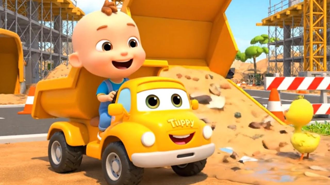 Heavy Machines Song for Children 🚧 | Dump Truck, Excavator & Bulldozer Songs