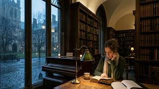 Midnight Library Rain • Soft Piano for Deep Academic Focus and Midnight Reflection(1hour)