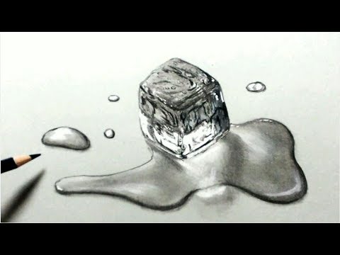 色鉛筆で氷を描いてみた 水の描き方 How To Draw Ice Cube Youtube