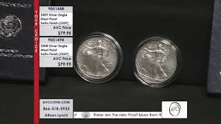 2007 & 2008 Silver Eagle - West Point - Satin Finish ( OGP )