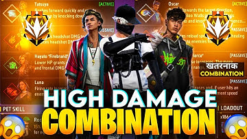 Cs Rank HIGH DAMAGE COMBINATION || Best character skill for cs rank || Cs Rank Best Character Skill