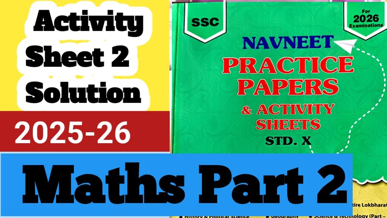 Navneet Practice Paper solution 2025 Class 10 Maths 2/Activity 2/Maths 2 Activity Sheet Solution