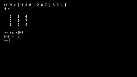 How to get the rank of a matrix in Matlab