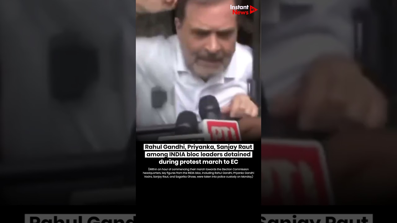 Rahul Gandhi, along with prominent leaders from the INDIA bloc, were detained during a protest.