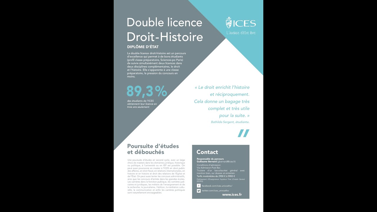 Guillaume Bernard présente la double-licence Histoire-Droit qu'il a