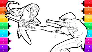 Coloring Rumi vs Jinu KPop Demon Hunters Coloring Book