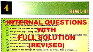 DAV CLASS 8 COMPUTER CHAPTER 4 | HTML III | INTERNAL QUESTIONS WITH SOLUTION | NOTES