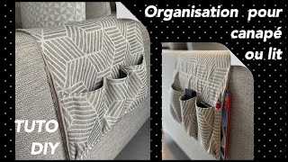 DIY Easy Sewing Tutorial Accessory Storage Organizer Sofa Bed or Armchair Remote Control Holder