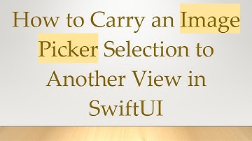 How to Carry an Image Picker Selection to Another View in SwiftUI