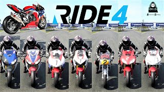 Top 20 Fastest Honda SuperBikes Top Speed Battle || Ride 4 || 4k 60FPS