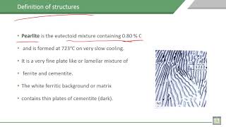 Material Science - 1 | C8-L6 | Definition of structures, Pearlite