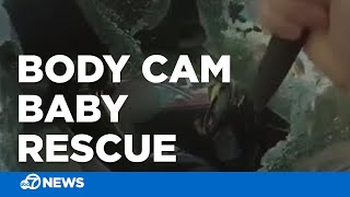 Dramatic body cam footage shows Atlanta officer rescue infant locked in hot car