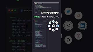 social share menu using css | animation using css #css3 #webdesign #shortvideo