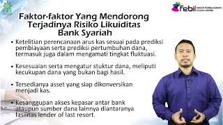 Manajemen Risiko Likuiditas Bank Syari'ah dan IKNB Syari'ah ｜ Agus Setiawan, M E