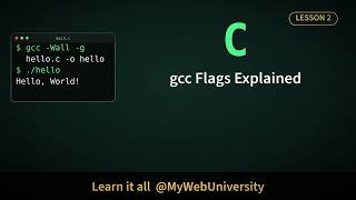 C Programming #2: Compiling with gcc — Preprocess, Compile, Link, -Wall, -g, -o, -O2, gdb