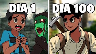 SOBREVIVI 100 DIAS EM UM APOCALIPSE ZUMBI MINECRAFT O FILME