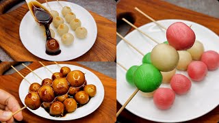 Homemade Dango Recipe~Chewy Japanese Dumpling Dessert: Mitarashi Dango & Hanami Dango without Tofu