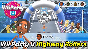 Wii Party U | Highway Rollers | George Vs Hyun-woo Vs Dunbar Vs Pavel | Expert com | AlexGamingTV