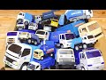 I've collected a box full of blue garbage truck miniature cars! Popular working car garbage truck