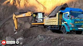 TRUK MUATAN FULL BAK PASIR AYAKAN|| AND CATERPILLAR EXCAVATOR❗