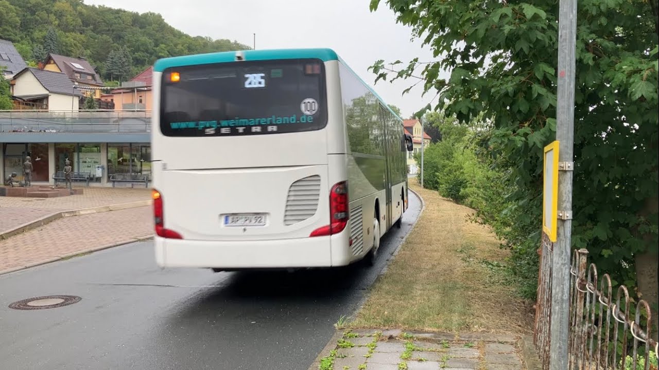 Mitfahrt PVG Setra S415LE business 285 von Apolda, ZOB nach Großheringen, Bahnhof mit Umleitung