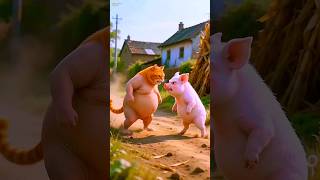 Cat Become Angry Against A Pig 🐷😱| New Funny Tabby Cat #shorts #viralshorts