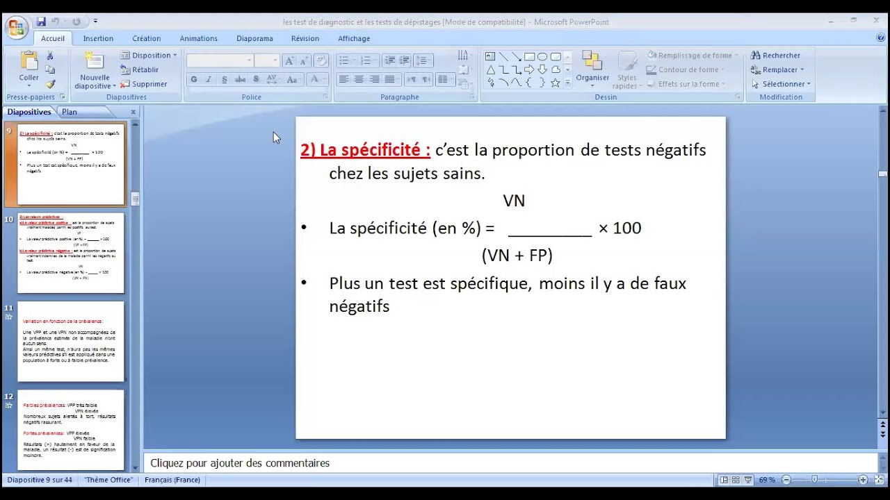 LES TESTS DE DIAGNOSTIC ET DE DÉPISTAGE 2