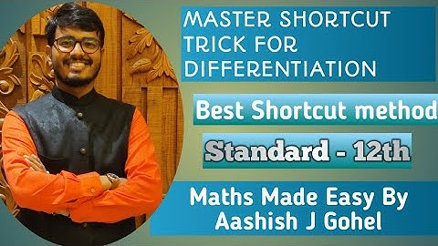 MASTER SHORTCUT TRICK FOR  DIFFERENTIATION | GUJCET/ JEE/ NATA/ NDA