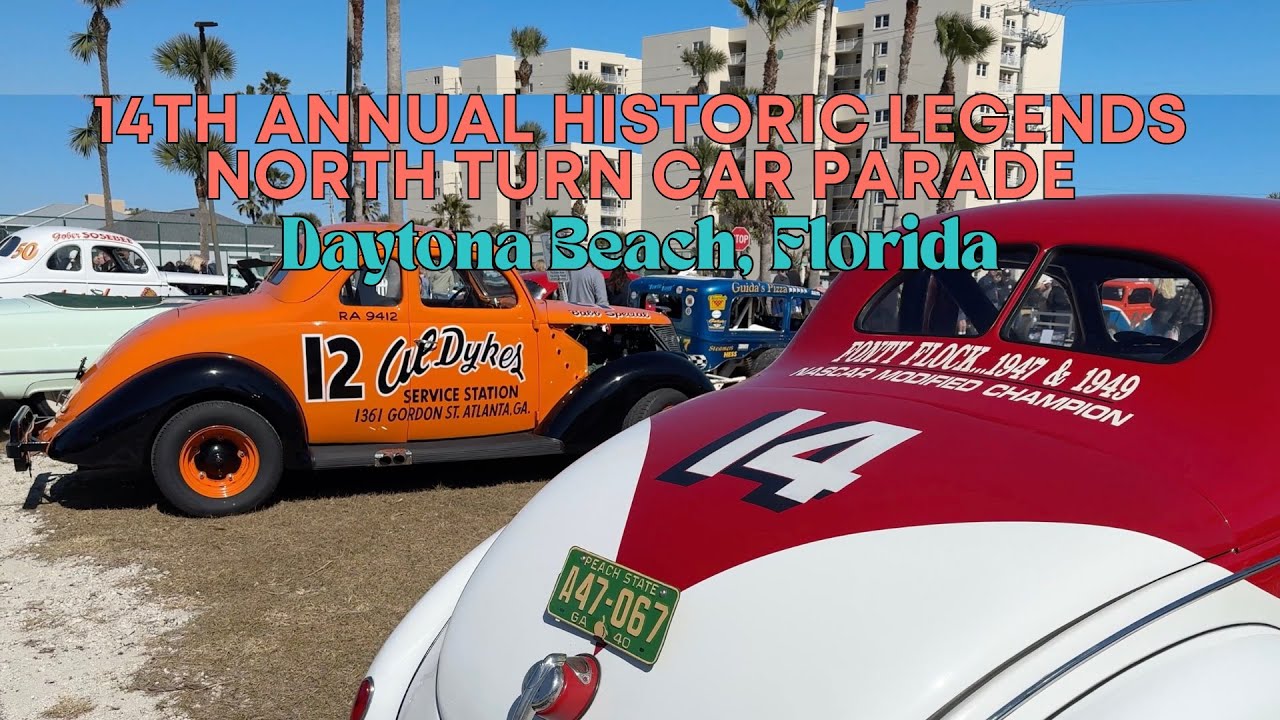 POV 14th Annual Historic Legends North Turn Car Parade | Daytona Beach, Florida | Original Audio