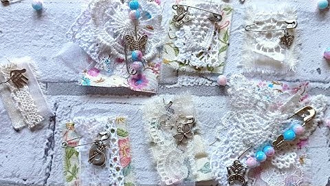 Fabric & Lace Clusters With Pins, Charms & Beads