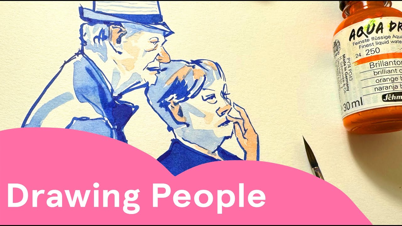 Colored Ink Drawing Process - YouTube