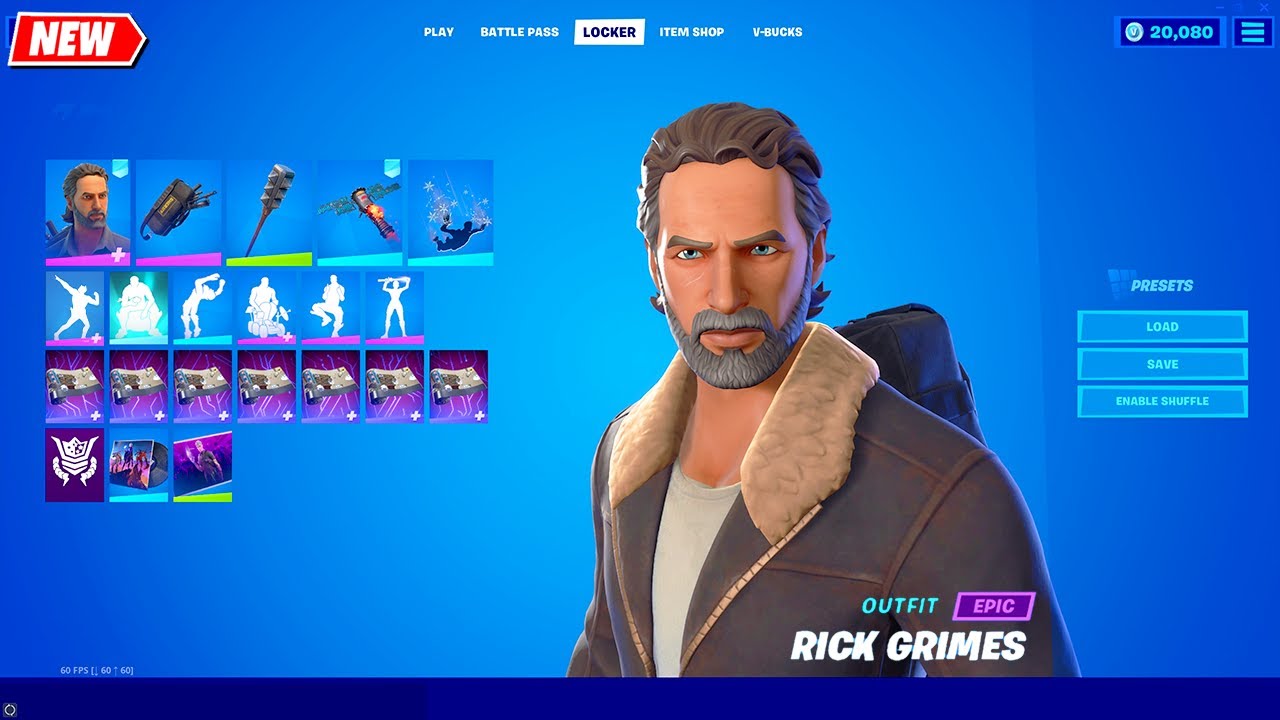 Fortnite RICK GRIMES Skin (TWD x Fortnite collab) and Full Rick Grimes