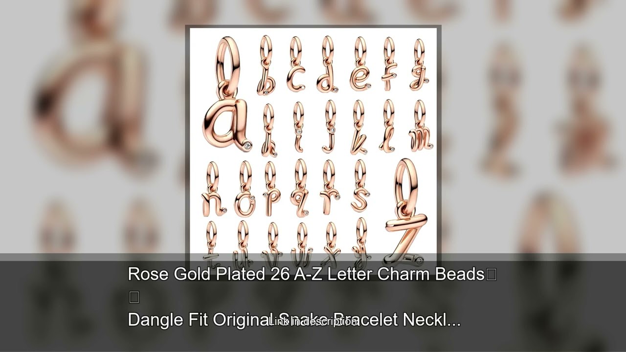 Rose Gold Plated 26 A-Z Letter Charm Beads Dangle Fit Original Snake Bracelet Necklace Beads Fo