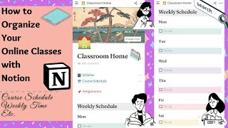 Details Home Page With Course Schedule, Assignments, And To-do On Android And Iphone| Notion App Tutorial News